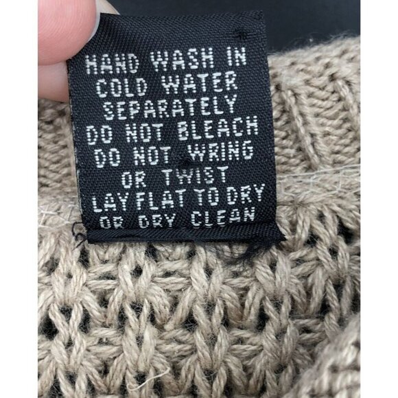 Vintage Rue 21 Beige V-Neck Sweater With Black Stripes Men XL Ramie Grandpa y2k - Picture 4 of 6